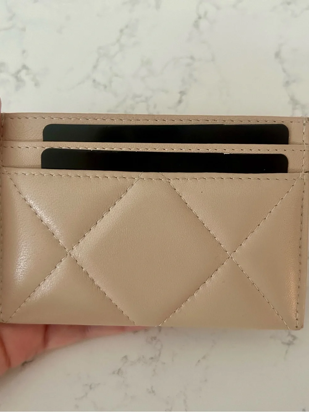 CHANEL 19 Quilted Leather Card Holder